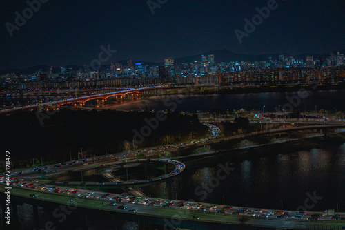 Wallpaper Mural the night view of Seoul Torontodigital.ca