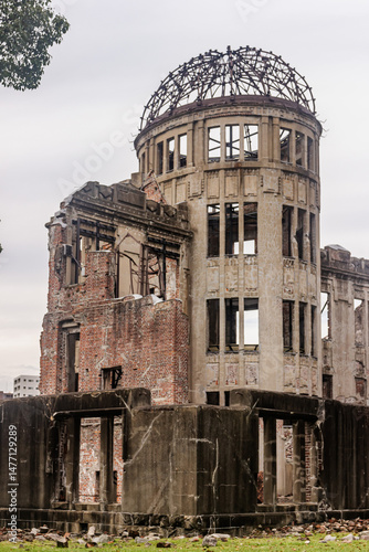 The Atomic Bomb Dome, also known as the Hiroshima Peace Memorial in Hiroshima, Japan. Hiroshima's Peace Memorial Park