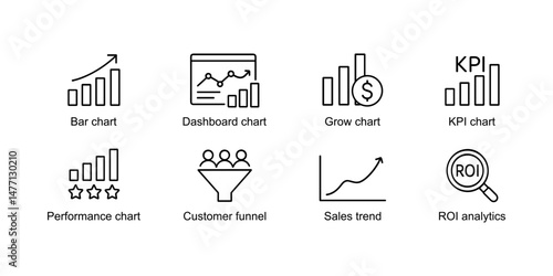 Labeled graph and dashboard UI icons