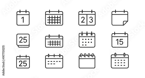 Calendar icons for dates and appointments