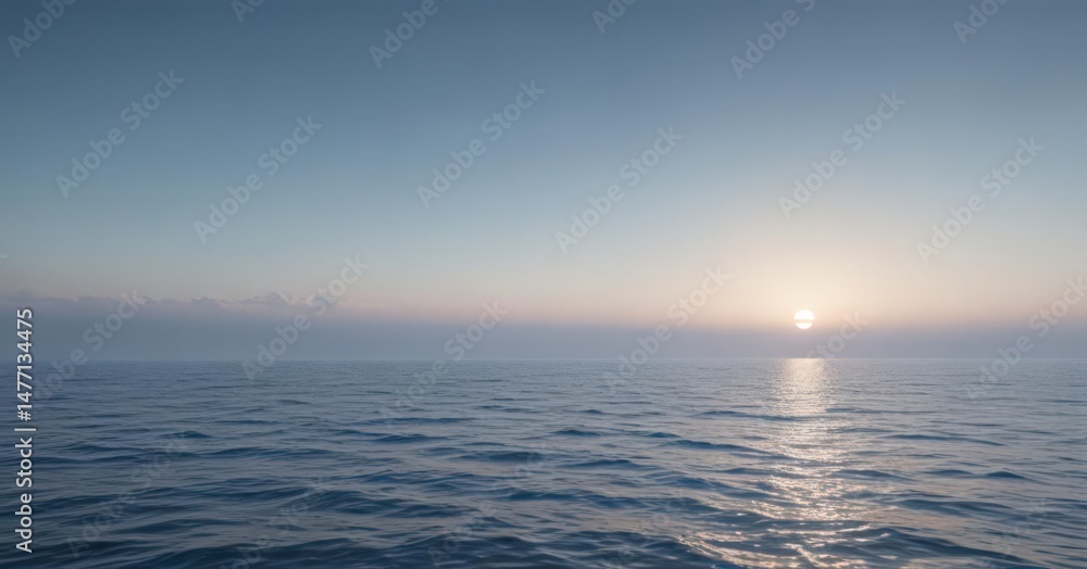 Fototapeta premium Gentle blue gradient, fading from pale to deep, mimicking calm ocean surface , smooth, soft, graphic