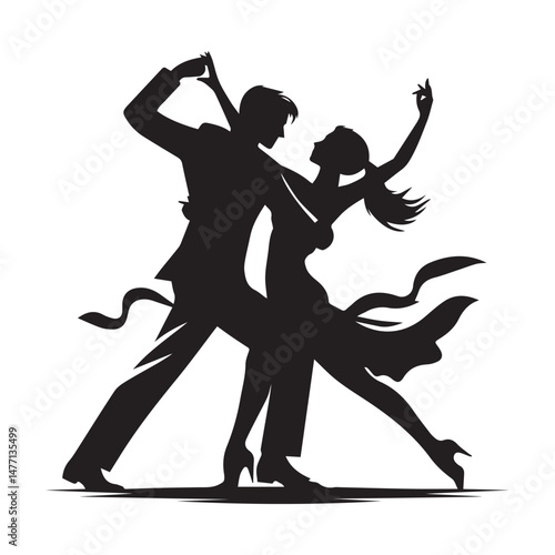 silhouette of a dancing couple