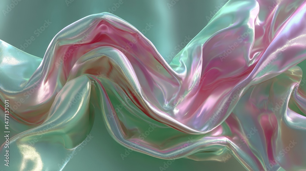 Fototapeta premium Colorful silky fabric with smooth texture and flowing appearance