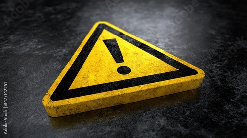 Caution warning sign exclamation mark triangle yellow black danger hazard safety attention alert symbol road sign