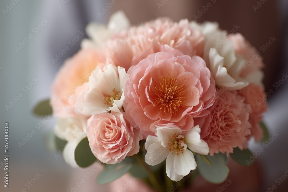 of florist hands arranging vibrant flowers in bouquet of florist hands arranging vibrant flowers in bouquet