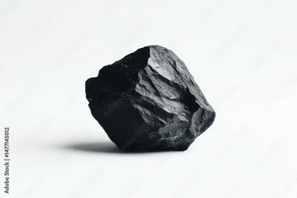 Single Lump of Coal on White Background Studio Shot Close Up Still Life Mineral Fuel Energy Source Concept Single Lump of Coal on White Background Studio Shot Close Up Still Life Mineral Fuel Energy Source Concept