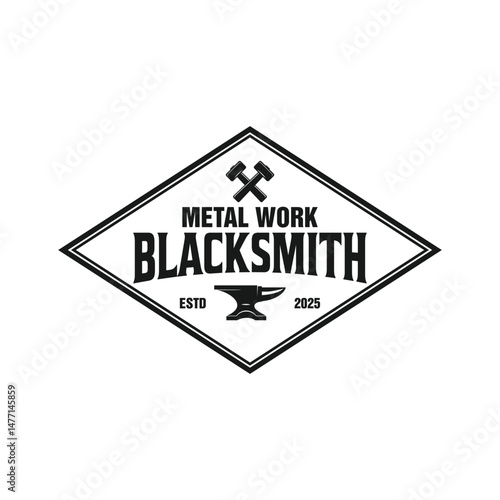 blacksmith logo template vector