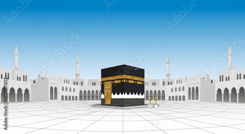 Kaaba Illustration: Holy Islamic Site in Mecca