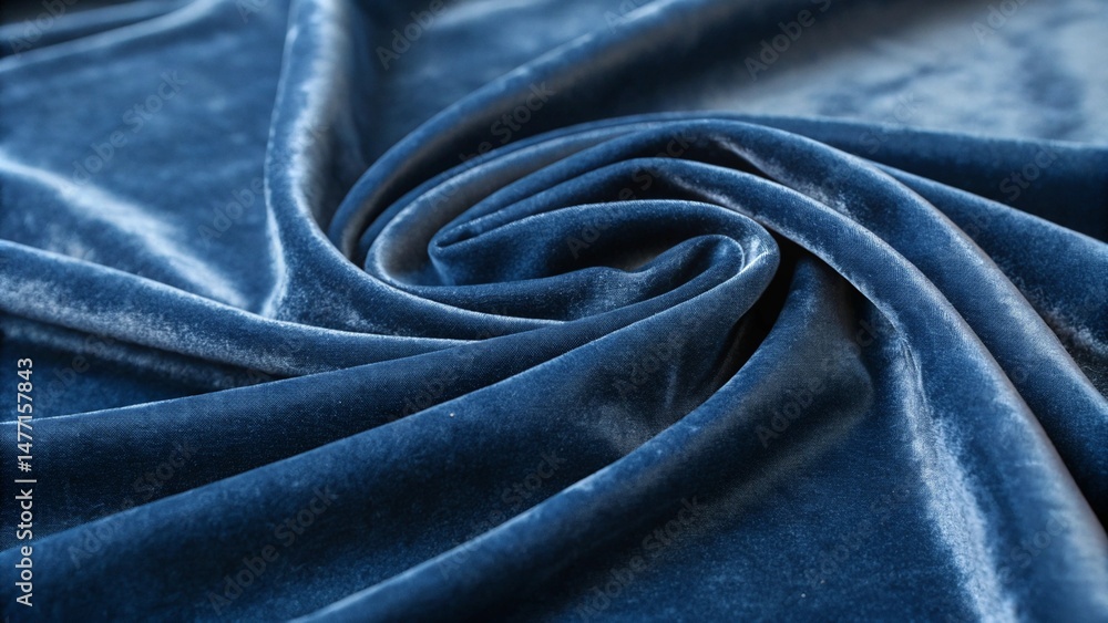 Fototapeta premium Close-up of a Luxurious Blue Velvet Fabric. Generative AI
