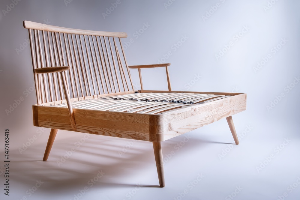 Contemporary wooden chair with unique design displayed against a neutral background Contemporary wooden chair with unique design displayed against a neutral background