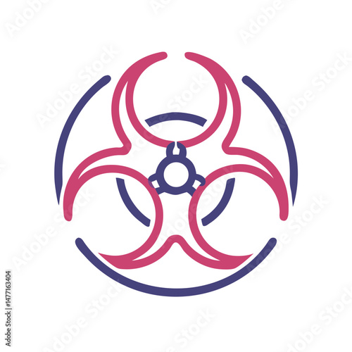 Biohazard symbol representing hazardous materials and safety precautions

