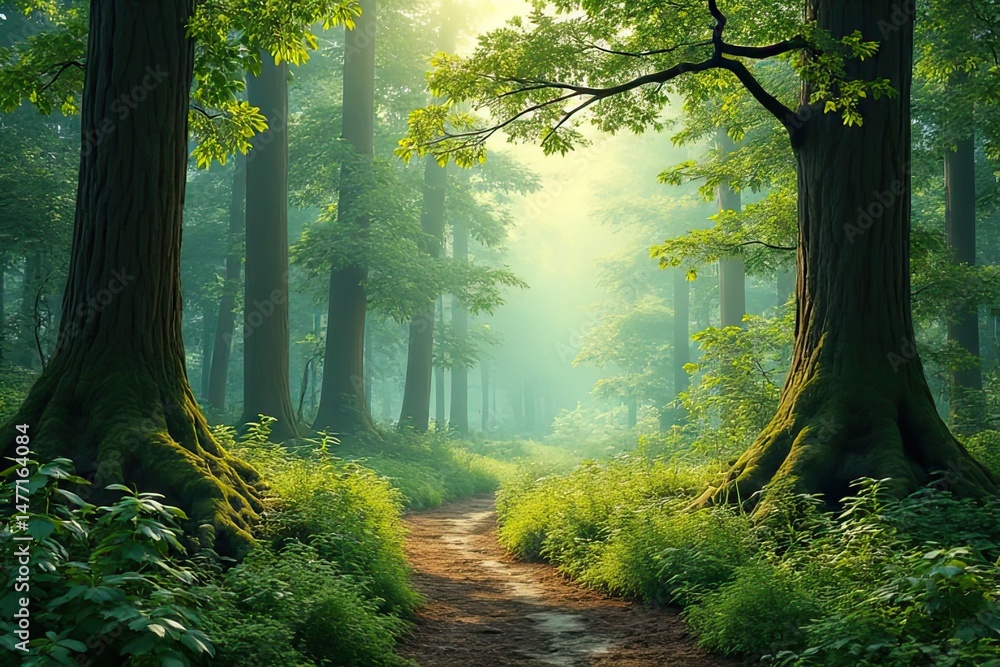 Naklejka premium Serene Forest Oasis