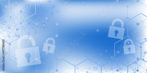 Cybersecurity and information or network protection. Future cyber technology web services for business and internet project
