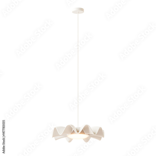 A white light fixture hanging from the ceiling