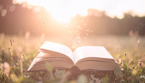 光っている魔法の本