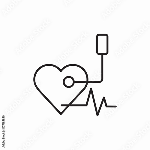 ⁠heart pulse icon vector 