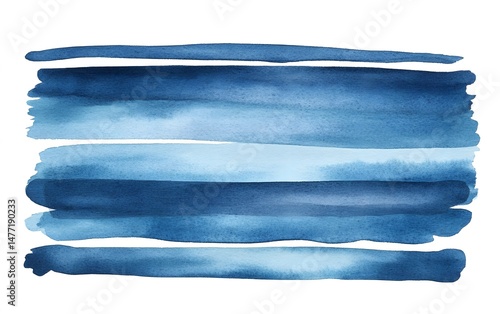 Abstract Watercolor Blue Stripes Background Texture