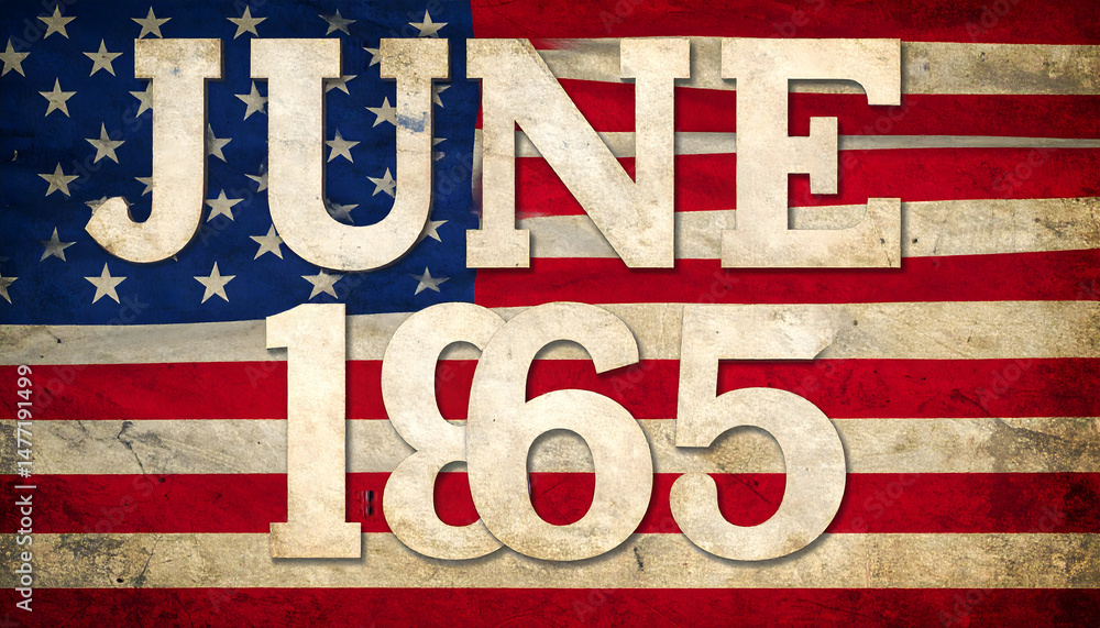 Obraz premium Typographic Poster: June 19, 1865