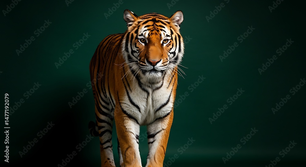 Fototapeta premium A tiger on a solid background
