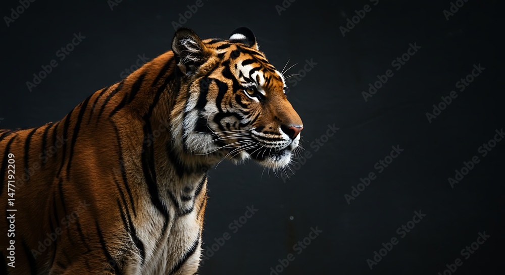 Fototapeta premium A tiger on a solid background