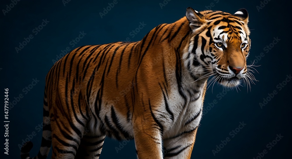 Fototapeta premium A tiger on a solid background