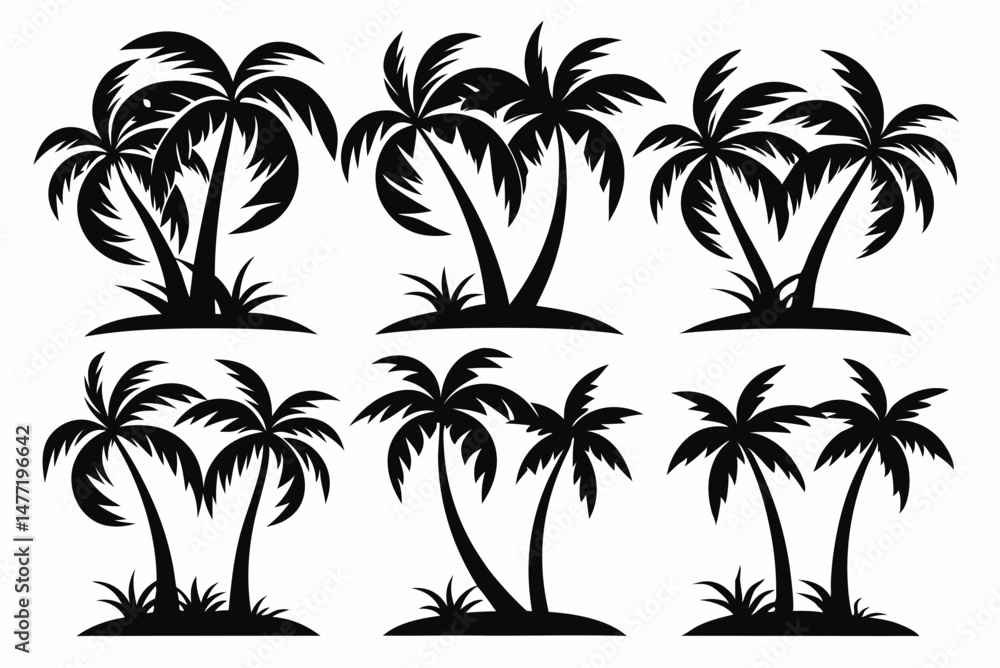 Obraz premium Island Coconut Tree Logo Concept
