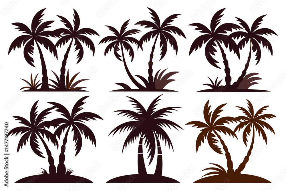 Fototapeta premium Tropical Coconut Tree Vector Illustration 