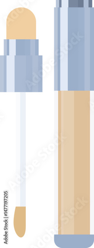 Makeup Concealer Tube with Applicator Illustration