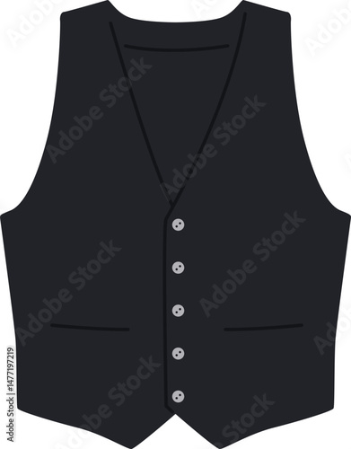 Illustration of a Buttoned Formal Vest