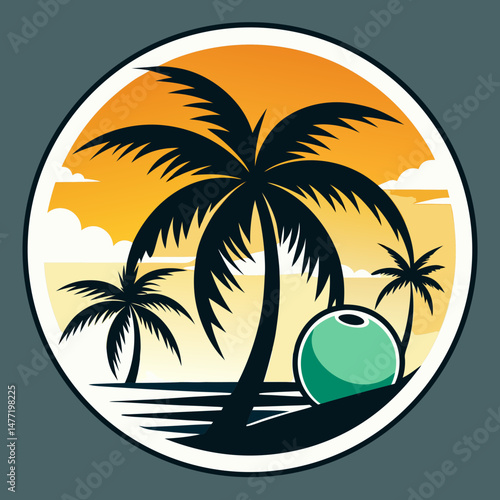 Palm Tree Vector for Beach Brand