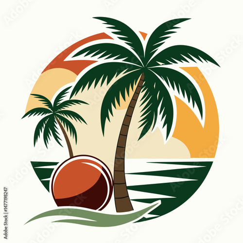 Palm Tree Vector for Beach Brand