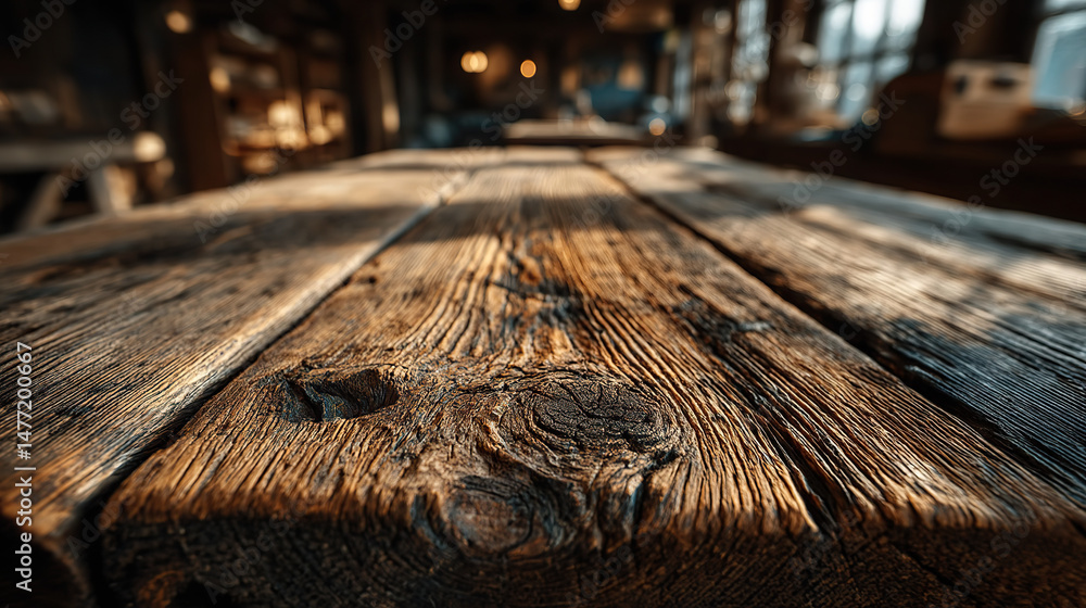Old wooden table with rich texture, bathed in warm light. A timeless blend of nature and comfort. Old wooden table with rich texture, bathed in warm light. A timeless blend of nature and comfort.