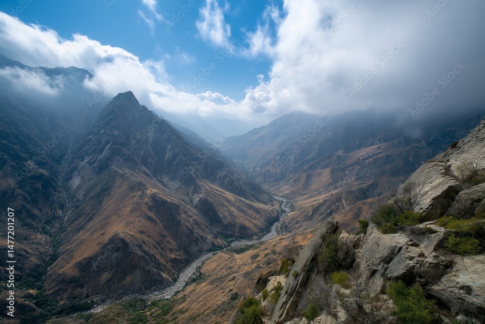 Fototapeta premium Bold landscapes unfold before your eyes, where nature's unrestrained beauty fuels the sense of adventure and awe at every turn.