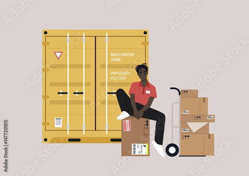 Engaging in the dynamic role of a cargo container expeditor, emphasizing the coordination of shipping tasks and the organization of packages for efficient transport