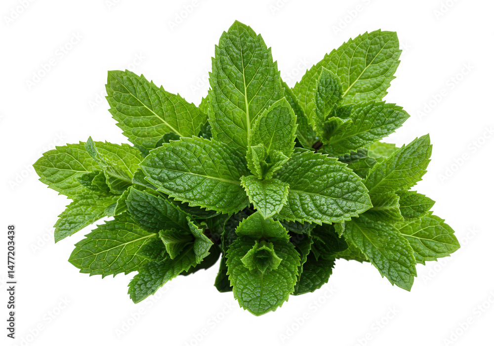Fresh mint sprig plant isolated on transparent background Fresh mint sprig plant isolated on transparent background