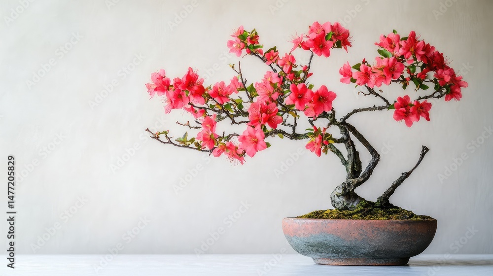 A creative arrangement of red blossoms in a pot, displayed cleanly on a white background A creative arrangement of red blossoms in a pot, displayed cleanly on a white background