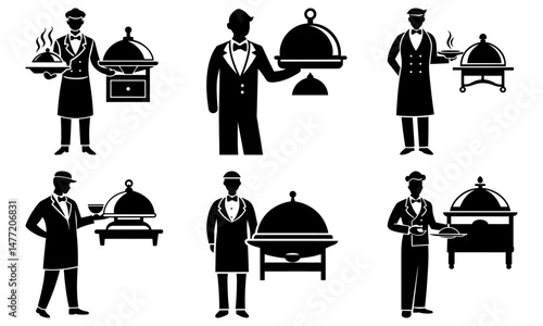 Buffet Server silhouette vector