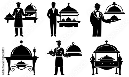 Buffet Server silhouette vector
