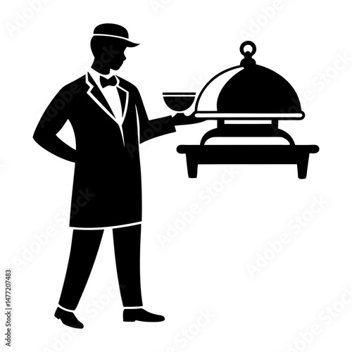 Buffet Server silhouette vector