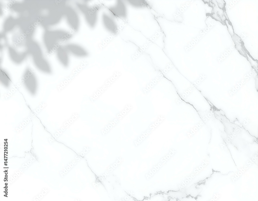 Obraz premium White marble texture background with leaf shadows. Perfect for design projects needing a clean, elegant backdrop.