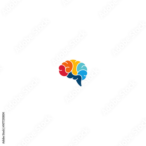 4797. Brain icon logo flat vector design