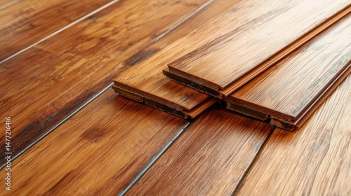 Wooden Floorboards Arranged In A Stack Ready For Installation