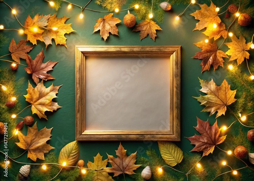 christmas frame with fir branches