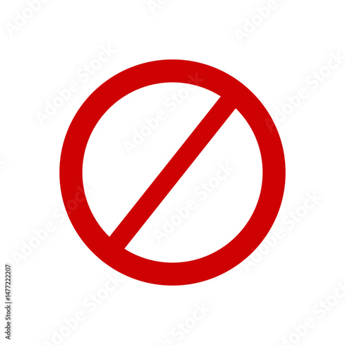 Free Download Prohibition and forbidden sign template, Ban red strikethrough circle, Simple flat vector icon illustration - GFXLoad