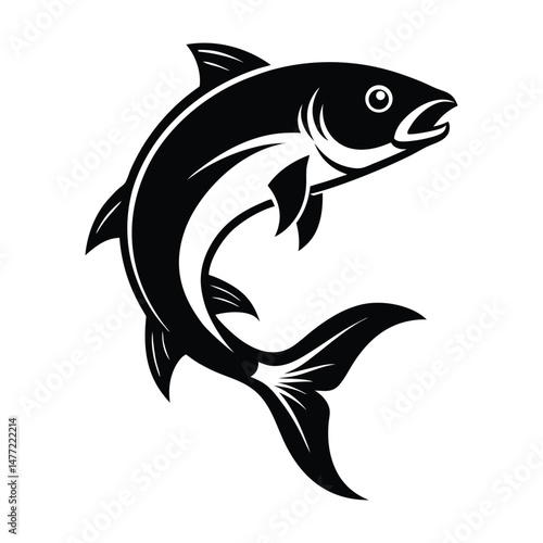 174 Vactor Fish jumping black dolphin isolated fish hunting  cat fish 
 Watercolor Cute