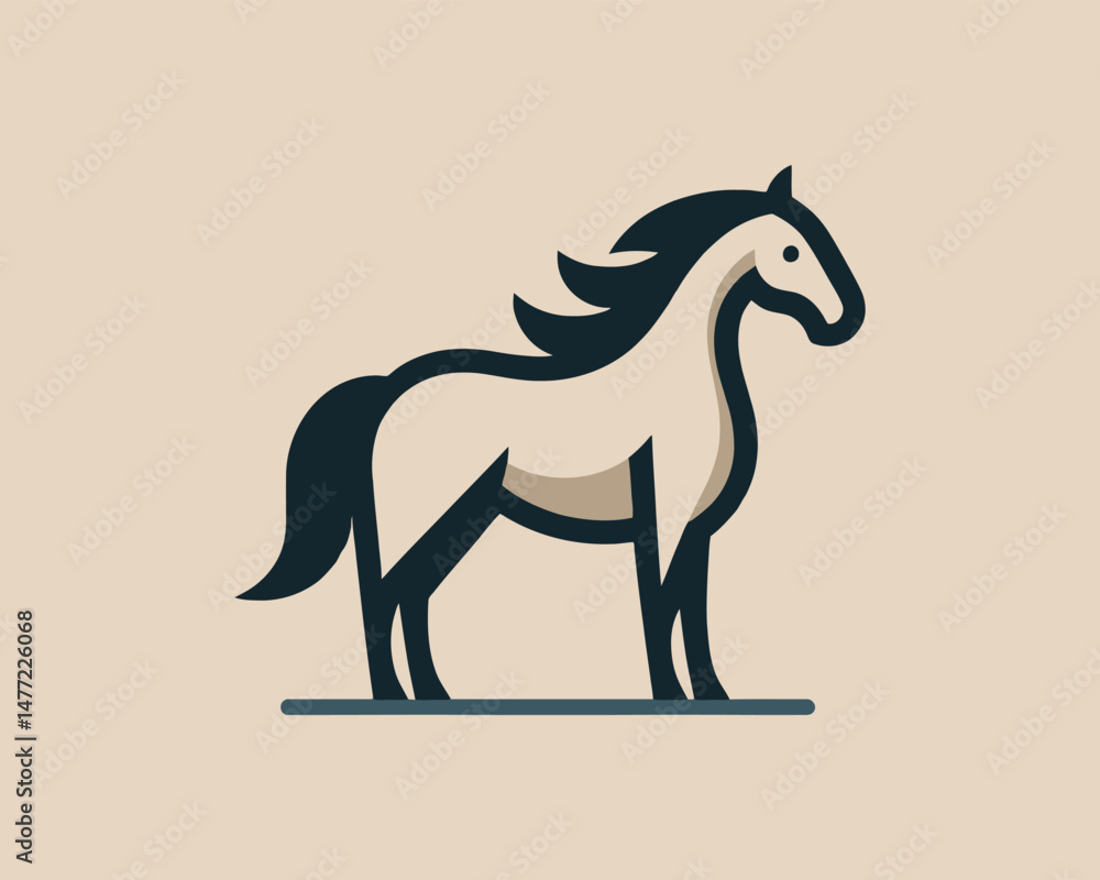 Fototapeta premium Horse full body vector logo for branding use