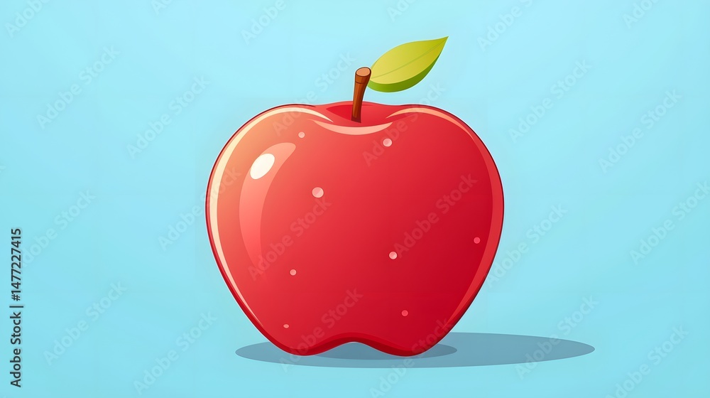 Obraz premium Colorful apple cartoon vector illustration isolated on white background for designs