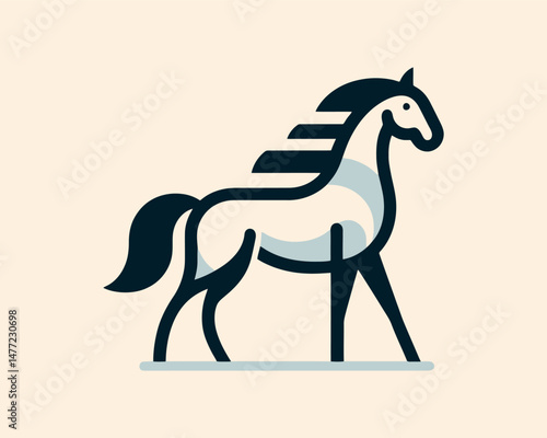 Horse full body vector logo for company branding