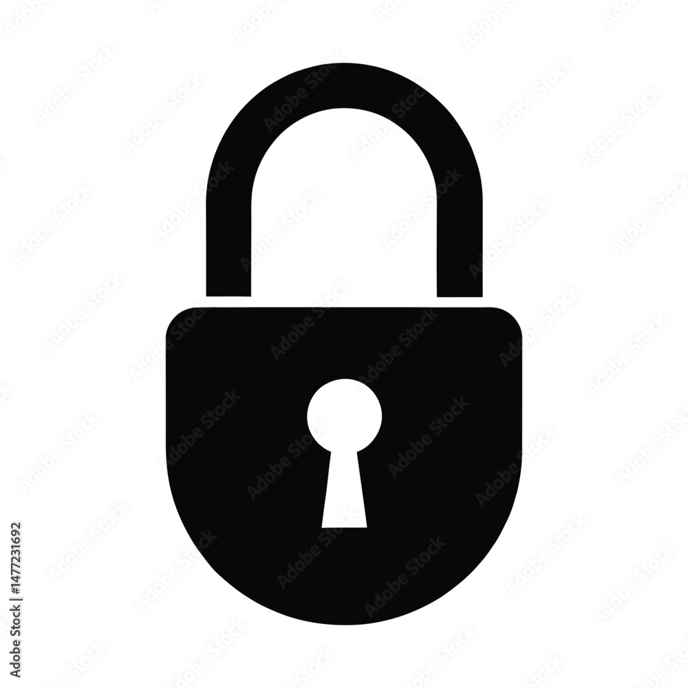 Black isolated icon of locked and unlocked lock on white background. Black isolated icon of locked and unlocked lock on white background.