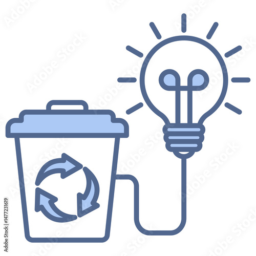 Waste Energy Blue Icon